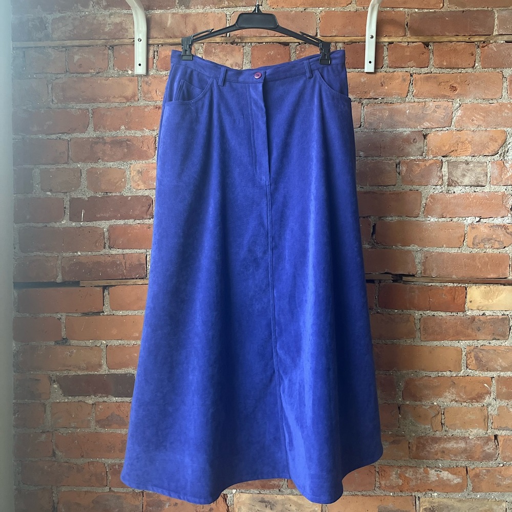 Purple Vintage Suede Look MIDI Skirt